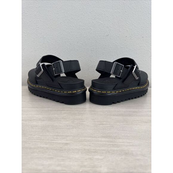 Dr. Martens Women Sz 8 Voss Mono Hydro BLACK Leather Sandals - Picture 9 of 13